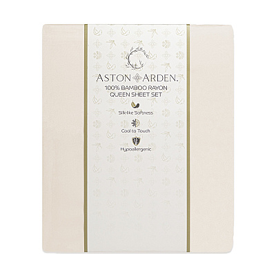 Aston & Arden Bamboo Sheet Set Cali-king White, 4 Piece Set (P-SS-BBCALKG-WW)