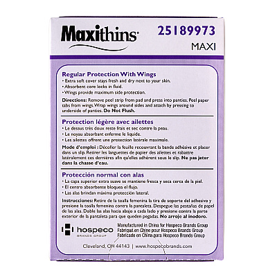 Pad Maxi With Wings, Case Of 250 (25189973)