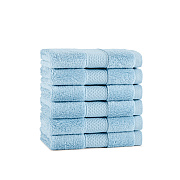 Aston & Arden Egyptian Cotton Washcloth 13x13 Blue, Pack Of 6 (P-EGYP-1313-BLU)