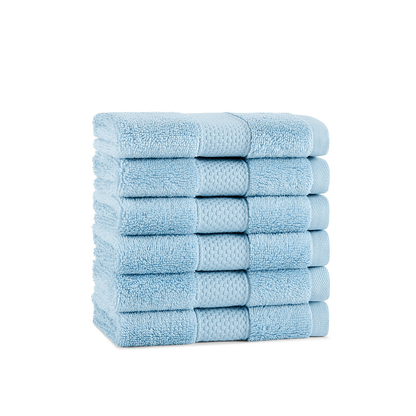 Aston & Arden Egyptian Cotton Washcloth 13x13 Blue, Pack Of 6 (P-EGYP-1313-BLU)