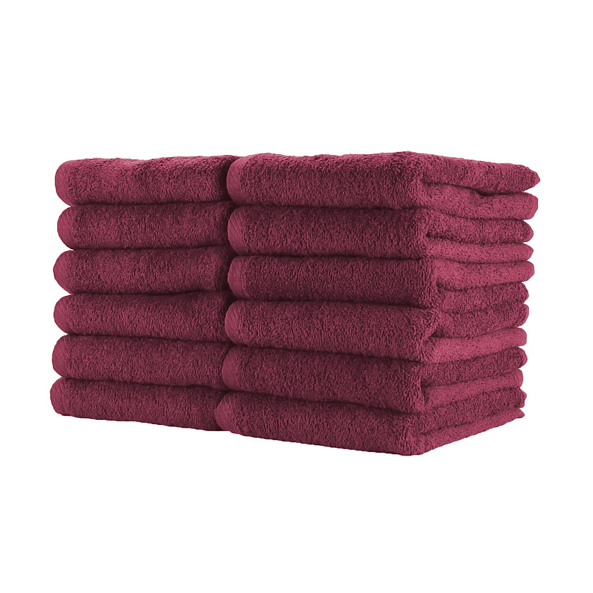 Cotton Jr. Salon Towel 16x27 Burgundy, Case Of 180 (BBJ-1627-2.5BUR-CS)