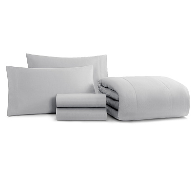 Family Essentials Bed In Bag 5pc - Twin - Grey, 5 Piece Set (P-BIAB-TW-GY)