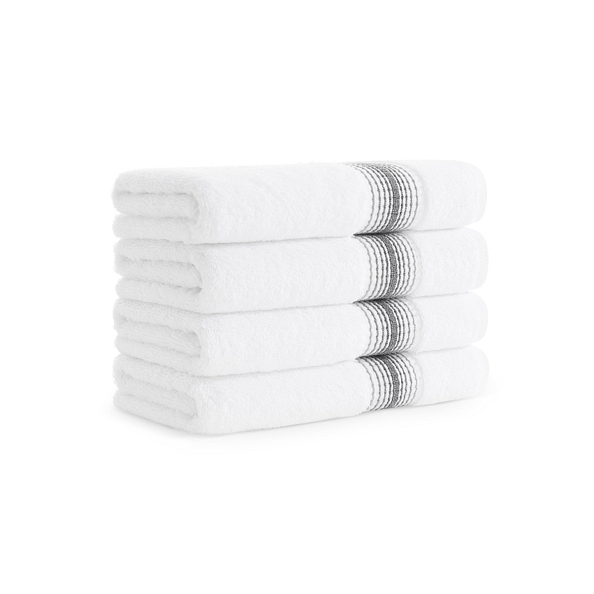 Aston & Arden Turkish Striped Hand Towel 18x32 Pewter, Pack Of 4 (PNP-HT-STT1832-54PTR)