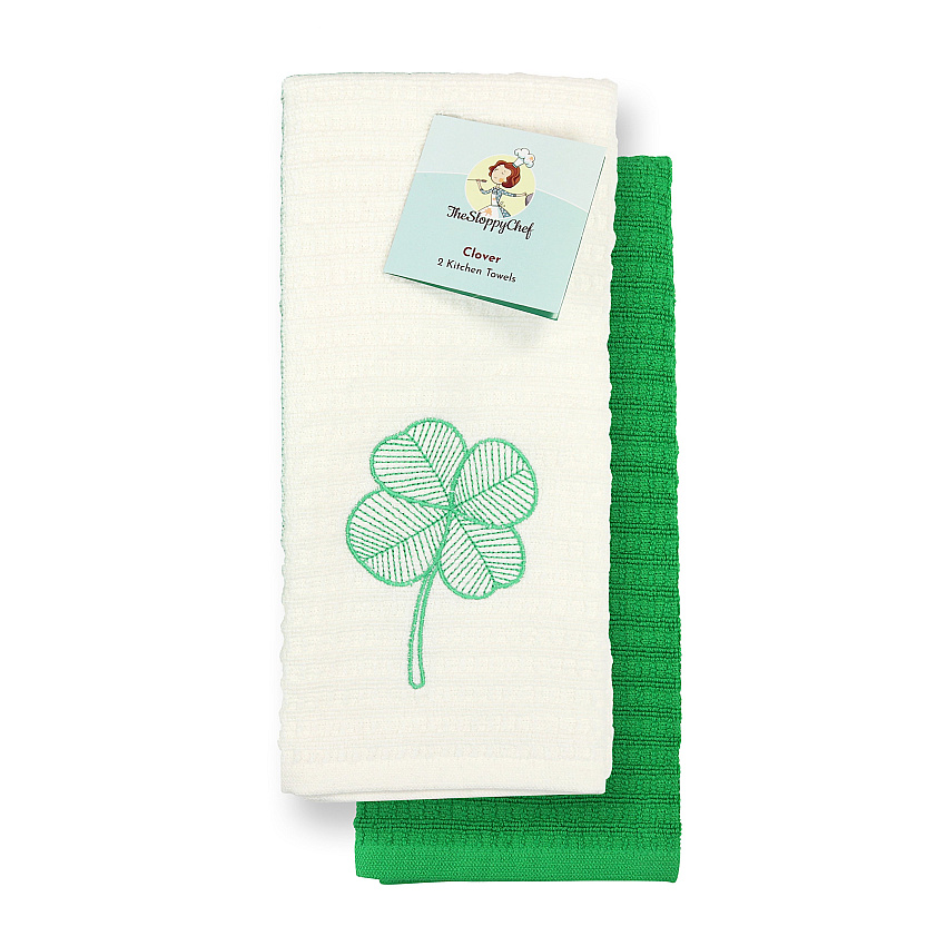 Sc Lucky Embroidered Kitchen Towel 16x26 Clover, Case Of 40 Sets (SC-KT2-CL-CS)