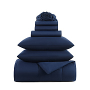 Family Essentials Bed In Bag 7pc - King - Navy, 7 Piece Set (P-BIAB-KG-NV)
