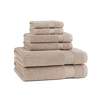 Host & Home 6pc Bath Towel Set Beige, Case Of 6 Sets (BSET-HH-BGE-CS)