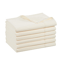 Host & Home Microfiber Flat Sheets - Twin - Ivory W/ Black Hem, Case Of 24 (MFS-66104-IV)