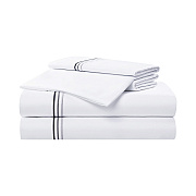 Aston & Arden Sateen Sheet Set Cali-king Charcoal Stripe, 4 Piece Set (P-SS-T600-CK-CH)
