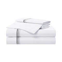 Aston & Arden Sateen Sheet Set Cali-king Charcoal Stripe, 4 Piece Set (P-SS-T600-CK-CH)