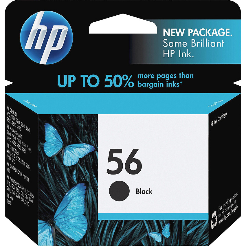 HP 56 (HEWC6656AN) Original Inkjet Ink Cartridge - Black - 1 Each