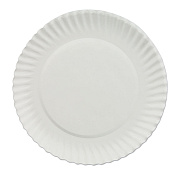 AJM Packaging White Paper Plates, 7" Dia, 100/pack, 10 Packs/carton (AJMPP7GREWH)