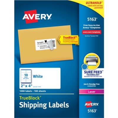 Avery Easy Peel White Shipping Labels (5163)