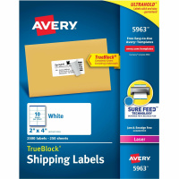 Avery Shipping Labels, Sure Feed, 2" x 4" , 2,500 Labels (AVE5963)