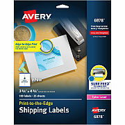 Avery Shipping Labels, Sure Feed, 3-3/4" x 4-3/4" , 100 Labels (AVE6878)
