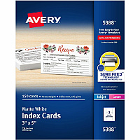 Avery Laser, Inkjet Printable Index Cards (AVE5388)