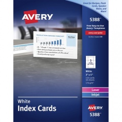 Avery Laser, Inkjet Printable Index Cards (5388)