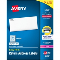 Avery Easy Peel Return Address Labels with Sure Feed Technology (5167)