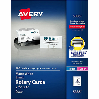 Avery Uncoated 2-side Printing Rotary Cards (AVE5385)