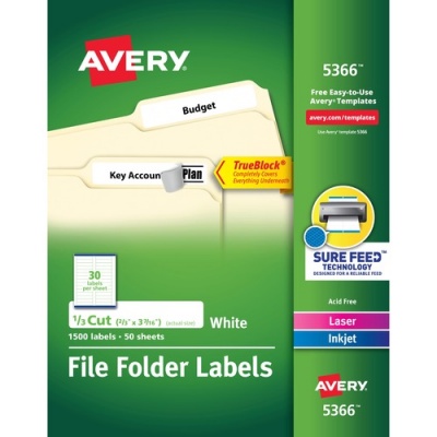 Avery TrueBlock File Folder Labels (5366)