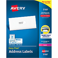 Avery Easy Peel Address Labels with Sure Feed Technology (AVE5160)