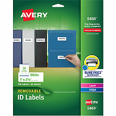 Avery Removable I.D. Laser/Inkjet Labels (AVE6460)
