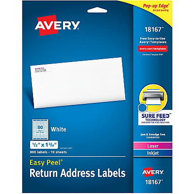 Avery Laser & Inkjet Return Address Labels (AVE18167)