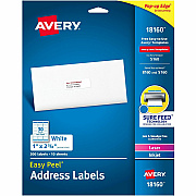 Avery Easy Peel Address Labels - Sure Feed Technology (AVE18160)