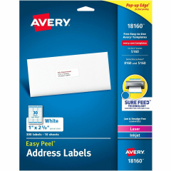 Avery Easy Peel Address Labels - Sure Feed Technology (18160)