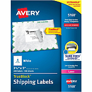 Avery Shipping Labels, Sure Feed, 3-1/2" x 5" , 400 Labels (AVE5168)