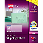 Avery Clear Shipping Labels, Sure Feed, 2" x 4" , 500 Labels (AVE5663)