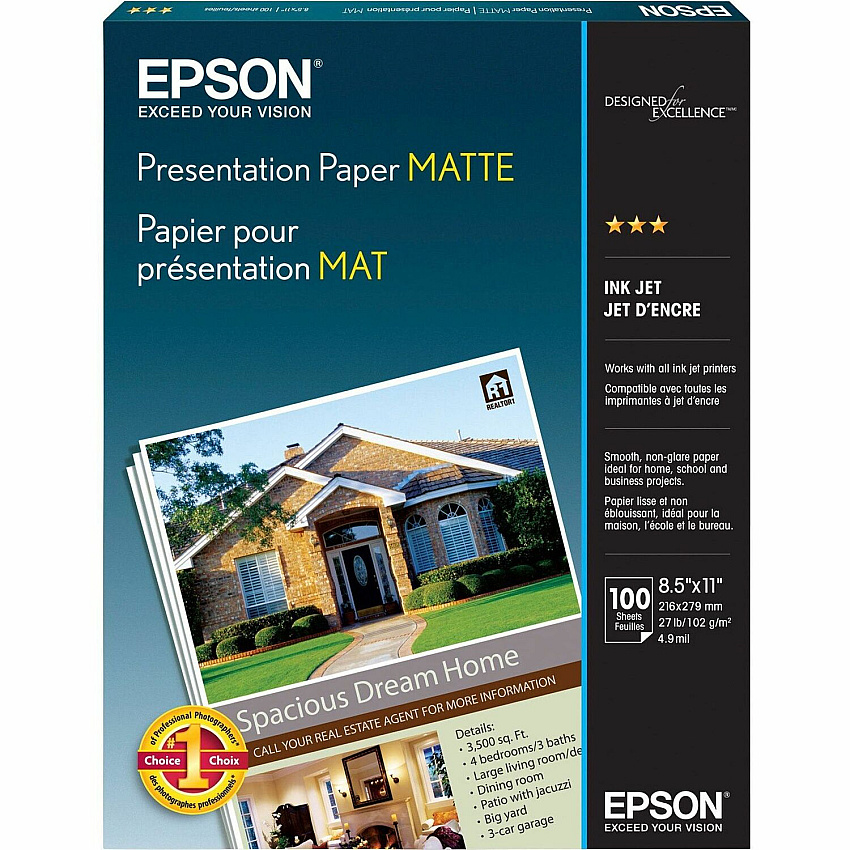 Epson Matte Inkjet Presentation Paper - White (EPSS041062)