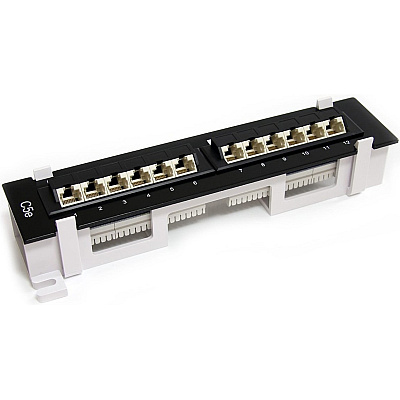 StarTech 1u 12 Port Wall Mount Cat5e Patch Panel (PANEL4512)