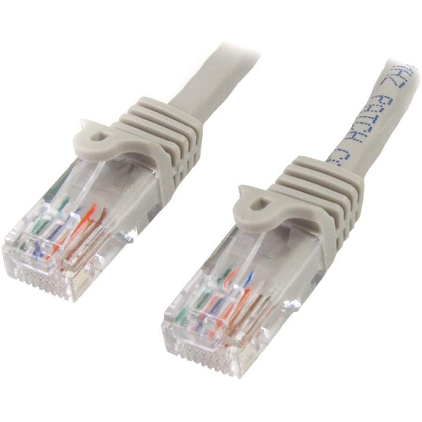 StarTech 15ft Gray Snagless Cat5e Utp Patch Cable (45PATCH15GR)