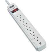 Tripp Lite Protect It! 6-Outlet Surge Protector 4 ft. (1.22 m) Cord 790 Joules Diagnostic LED Light Gray Housing (TLP604)