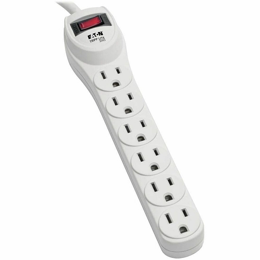 Eaton Tripp Lite Series Protect It! 6-Outlet Home Computer Surge Protector, 2 ft. (0.61 m) Cord, 180 Joules (TLP602)