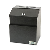 Vertiflex Steel Suggestion Box with Locking Top, 7 x 6 x 8.5, Black (VRT50085)