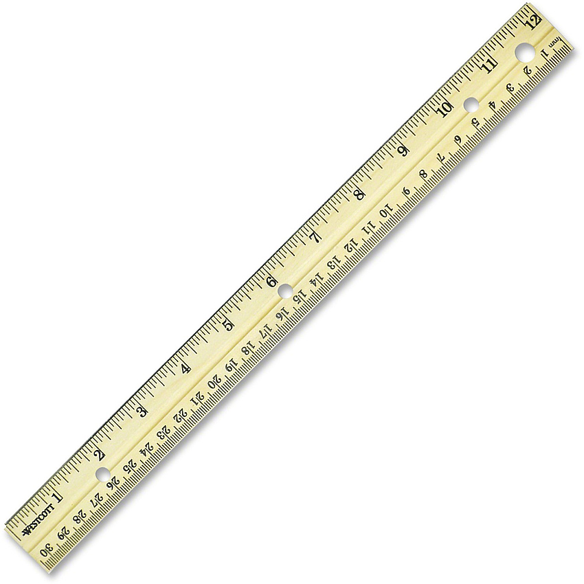 Westcott Metal Edge English/Metric Wood Ruler (ACM10702)