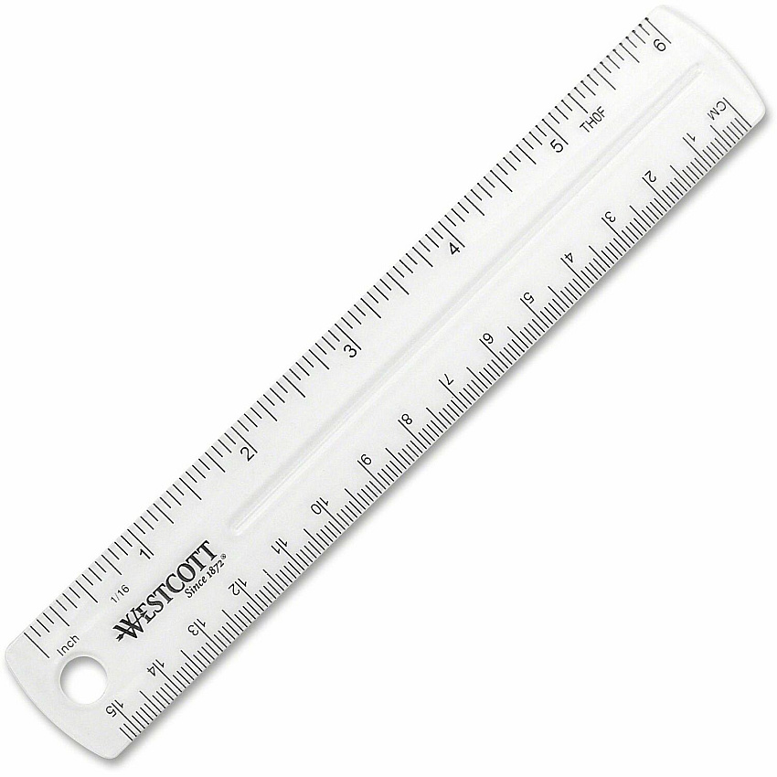 Westcott Clear Plastic Ruler (ACM45016)