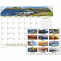 AT-A-GLANCE Seascape Panoramic Desk Pad, Seascape Panoramic Photography, 22 x 17, White Sheets, Clear Corners, 12-Month (Jan-Dec): 2026 (89803)