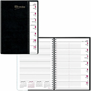 Brownline Pre-Vu Weekly Planner, Transparent Section, English, Black (CB920.BLK) (CB920BLK)