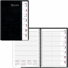 Brownline Pre-Vu Weekly Planner, Transparent Section, English, Black (CB920.BLK) (CB920BLK)