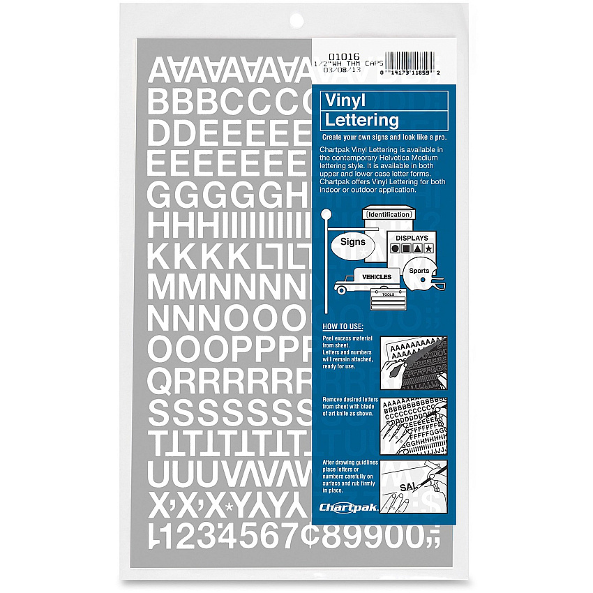 Chartpak Vinyl Helvetica Style Letters/Numbers (CHA01016)
