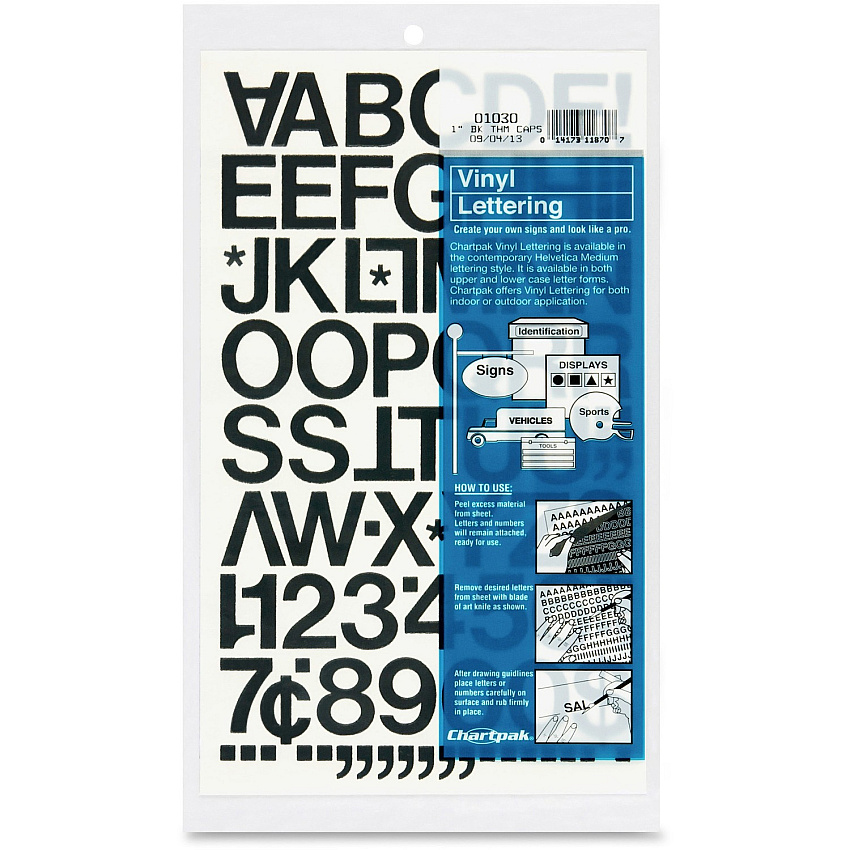Chartpak Vinyl Helvetica Style Letters/Numbers (CHA01030)