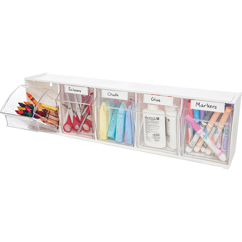 deflecto Tilt Bin Interlocking Multi-Bin Storage Organizer (DEF20503OP)