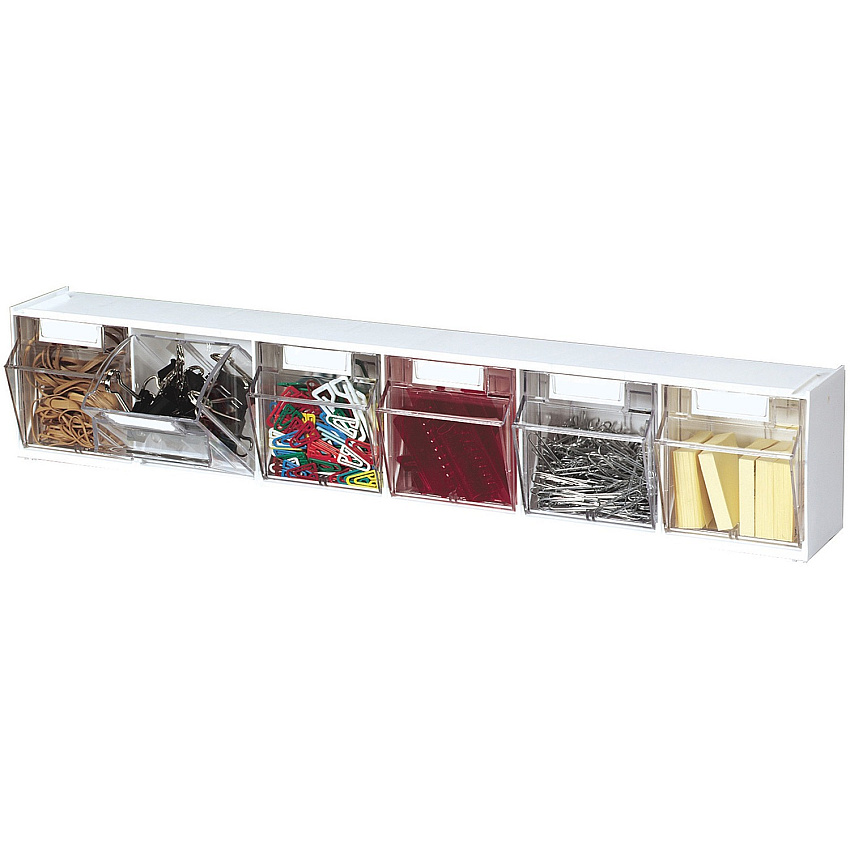 deflecto Tilt Bin Interlocking Multi-Bin Storage Organizer (DEF20603OP)