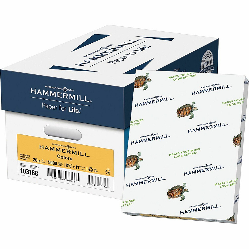 Hammermill Colors Recycled Copy Paper - Gold (HAM103168)