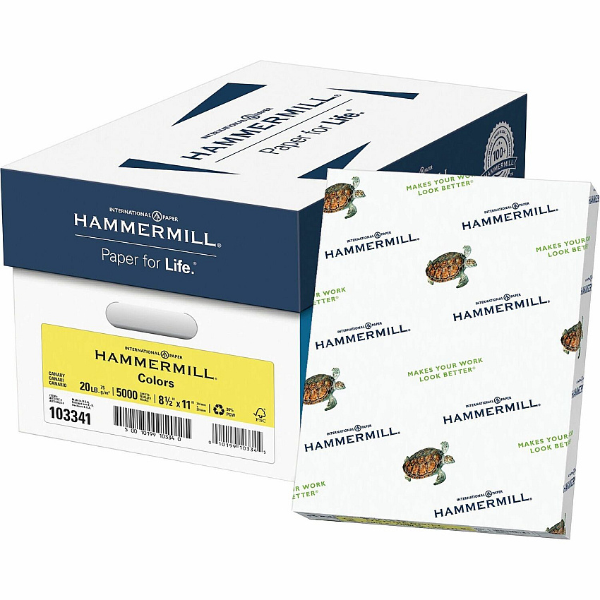 Hammermill Colors Recycled Copy Paper - Canary (HAM103341)