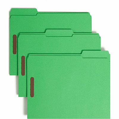 Smead Colored 1/3 Tab Cut Letter Recycled Fastener Folder (SMD12140)