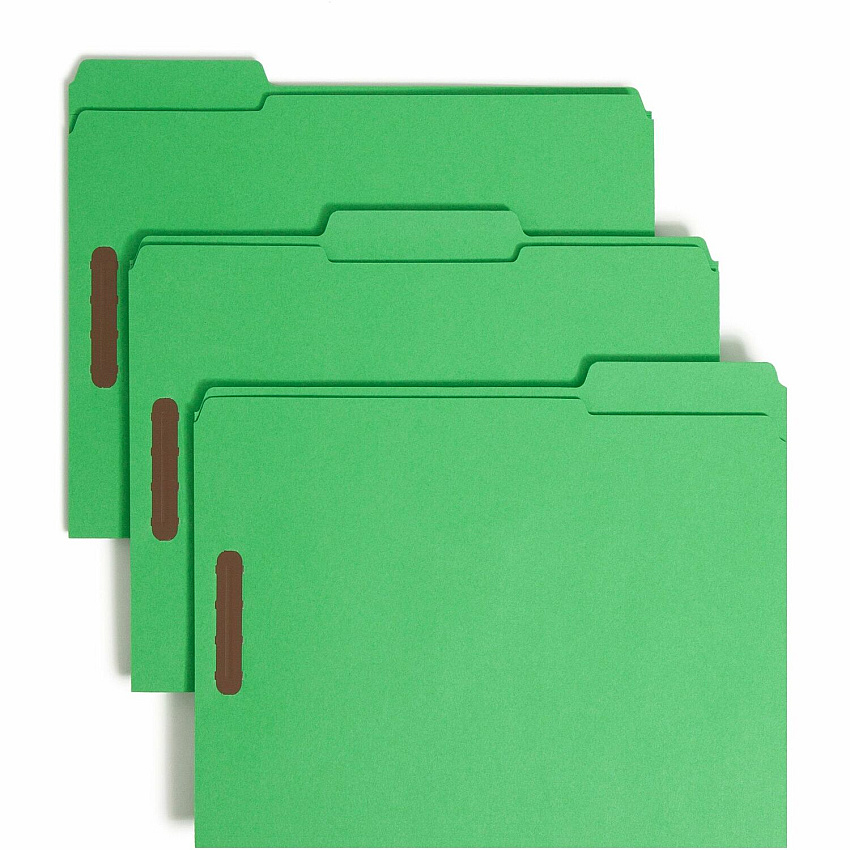 Smead Colored 1/3 Tab Cut Letter Recycled Fastener Folder (SMD12140)