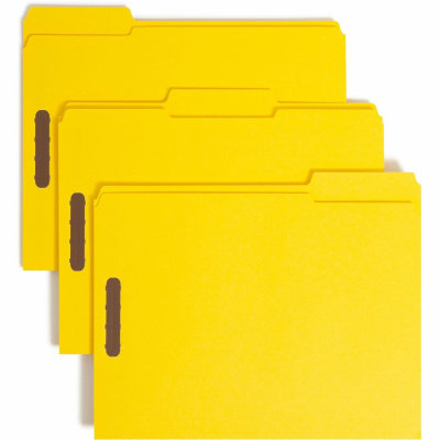 Smead Colored 1/3 Tab Cut Letter Recycled Fastener Folder (12940)